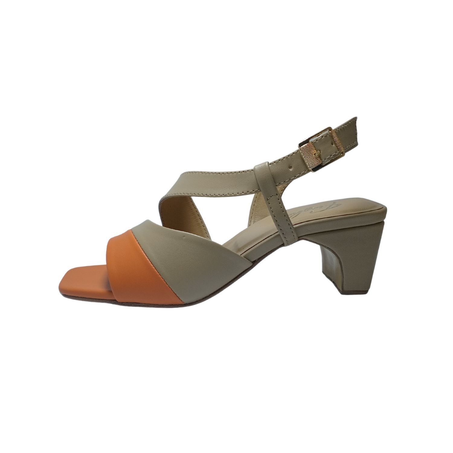 DOUBLE TONED FRENCH HEEL | ORANGE & SKIN - Image 3