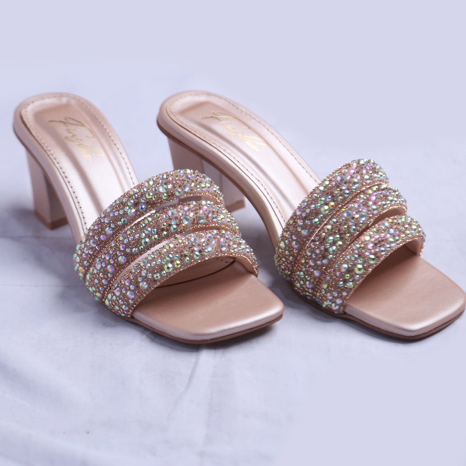 LINA HEEL SANDAL | ROSE GOLD - Image 3