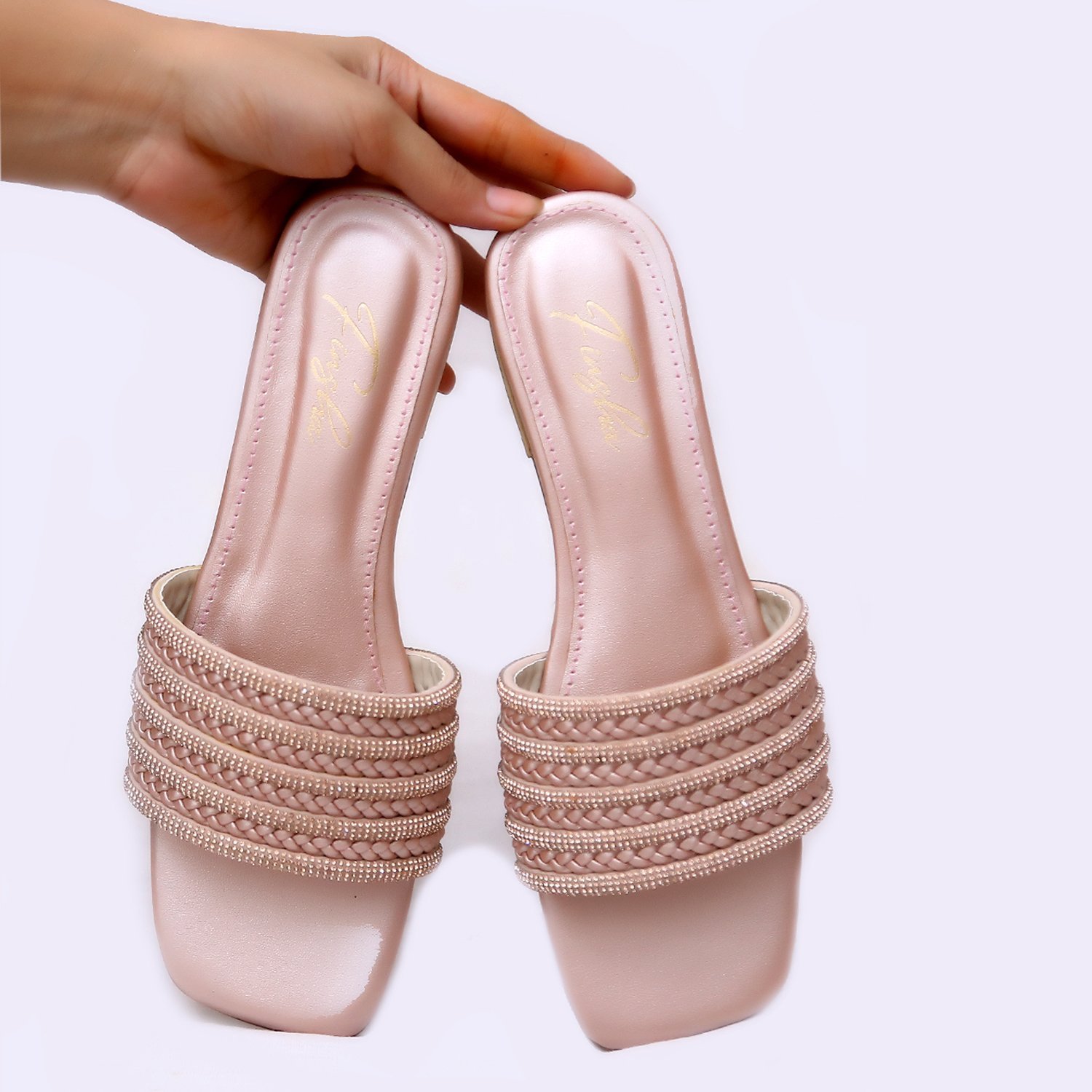 LYDIA FLAT SLIPPER | ROSE GOLD