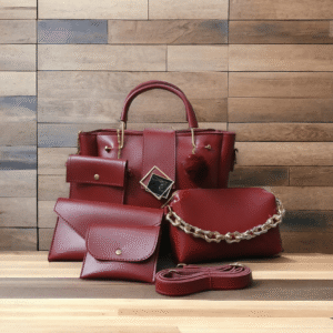 Fashion House 5 PCs Bag Mehroon Color