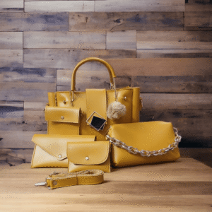 Fashion House 5 PCs Bag Mustard Color