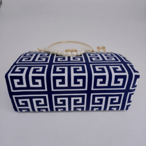 Hazel Chain Crossbody Bag Blue and White