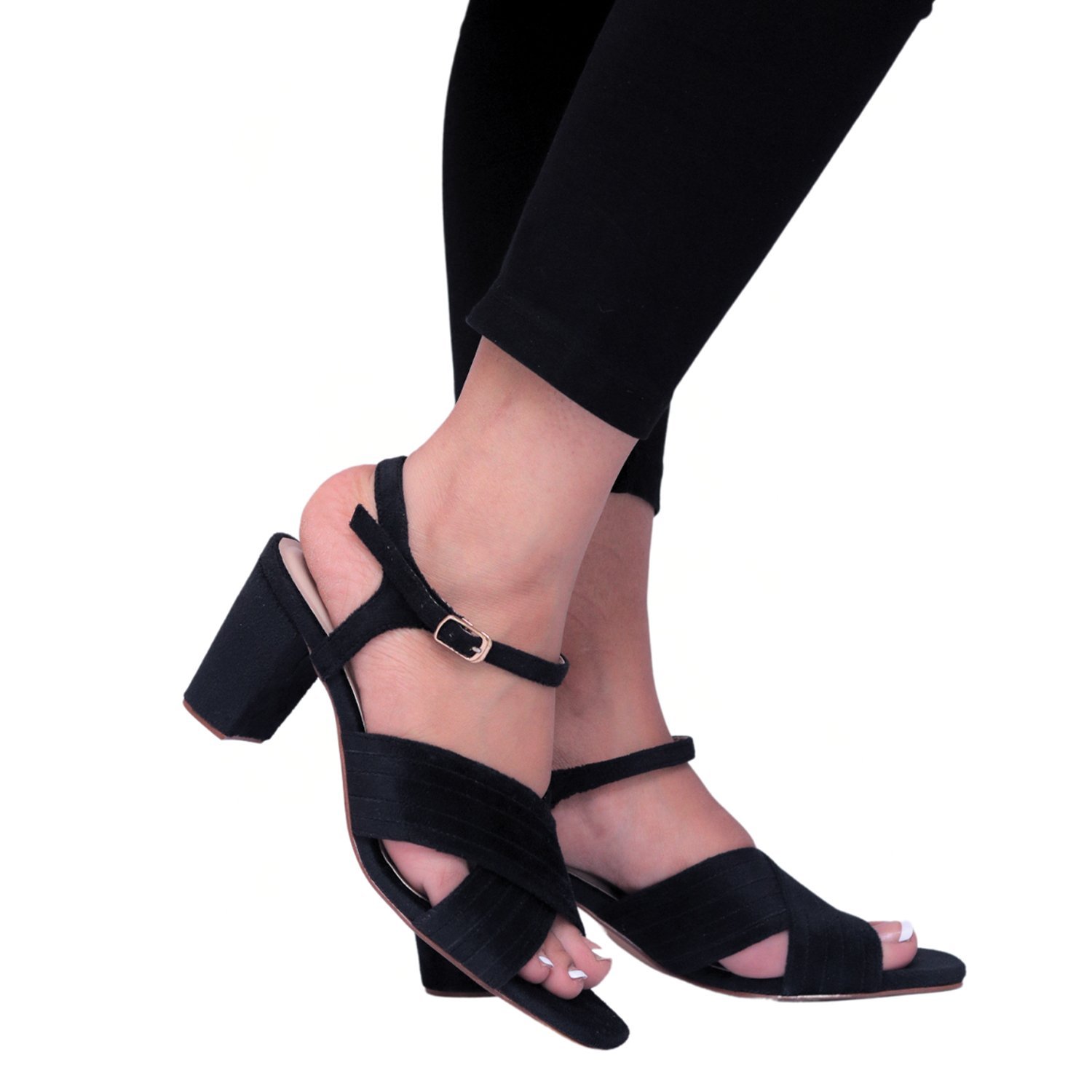 WOODEN BLOCK SANDAL | BLACK - Image 2