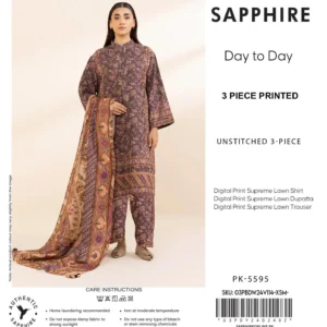 Sapphire Printed Lawn ZA-17