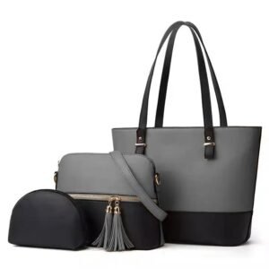 Eliza 3 PCs Tote bag Black and grey Color