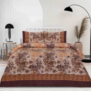 3 Pcs Cotton Bedsheet-Aesthetic skiny (Premium)