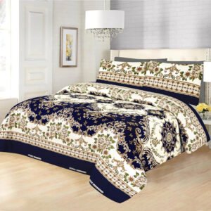 3 Pcs Cotton Bedsheet-Bluery (Premium)