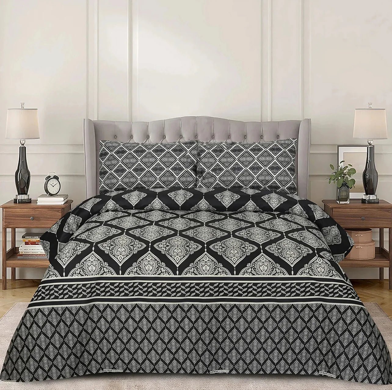 3 Pcs Cotton Bedsheet- 1235 (Premium)