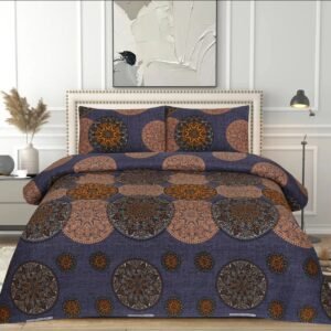 3 Pcs Cotton Bedsheet-Dark Circles (Premium)