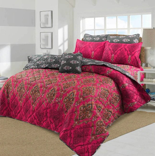 7 Pcs Comforter Set-Red Bob