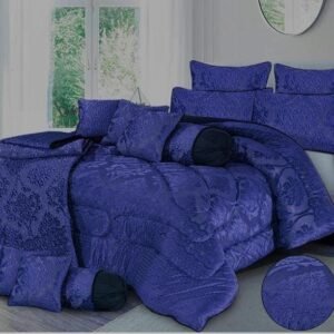 Luxury Fitted Razai 14 PCS Bridal Set Dark Blue