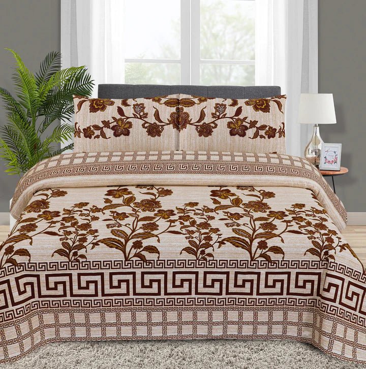3 Pcs Cotton Bedsheet-Skiny (Premium)