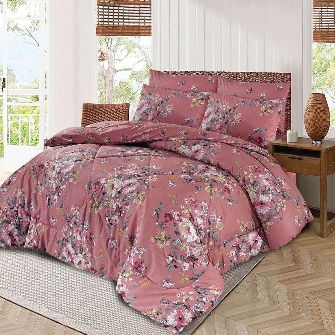 Double Bed 6 pc Winter Razai Set (Heavy Filling) RZ-25