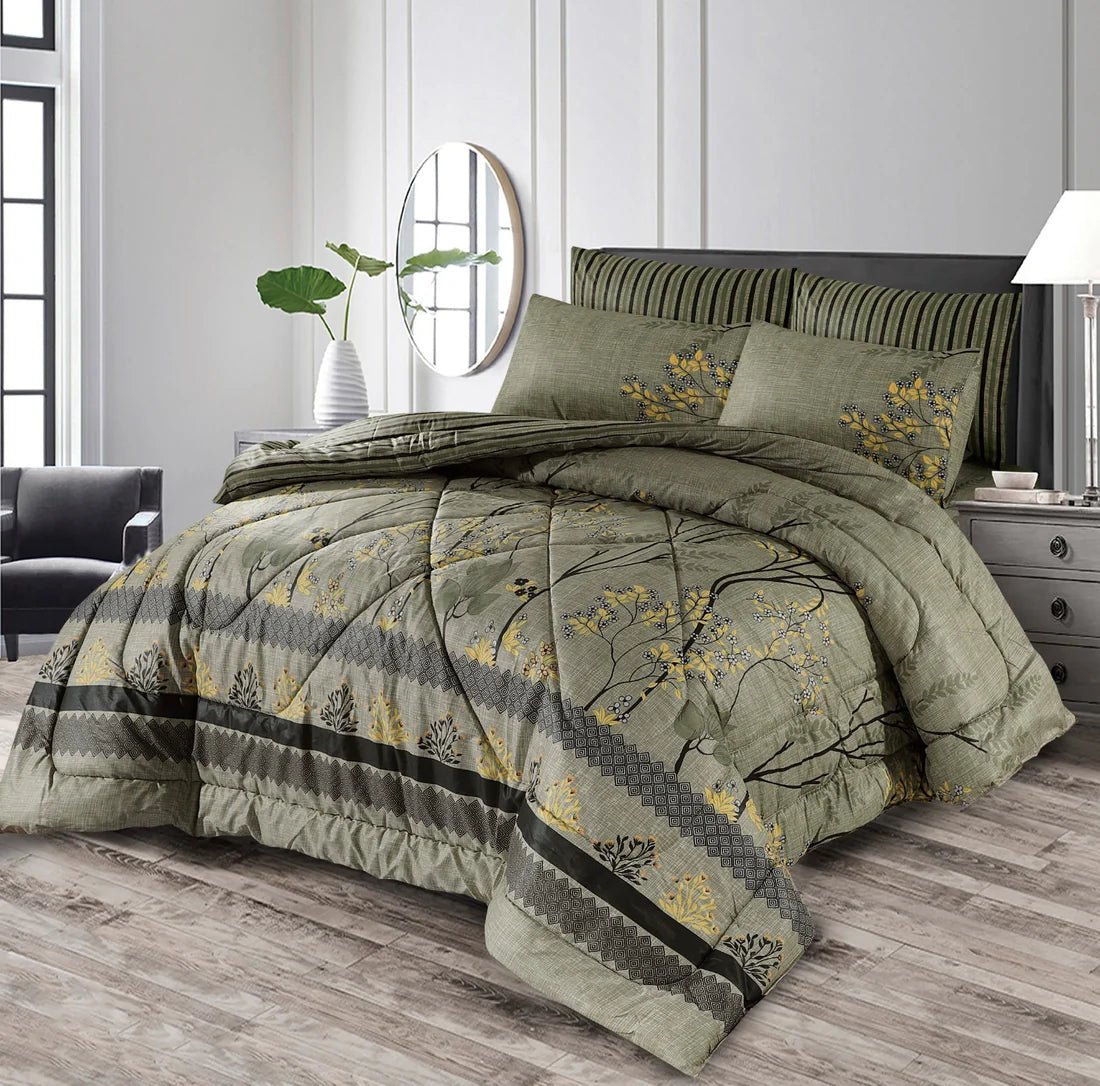 Double Bed 6 pc Winter Razai Set (Heavy Filling) RZ-18