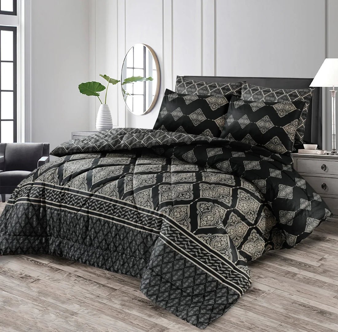 Double Bed 6 pc Winter Razai Set (Heavy Filling) RZ-12
