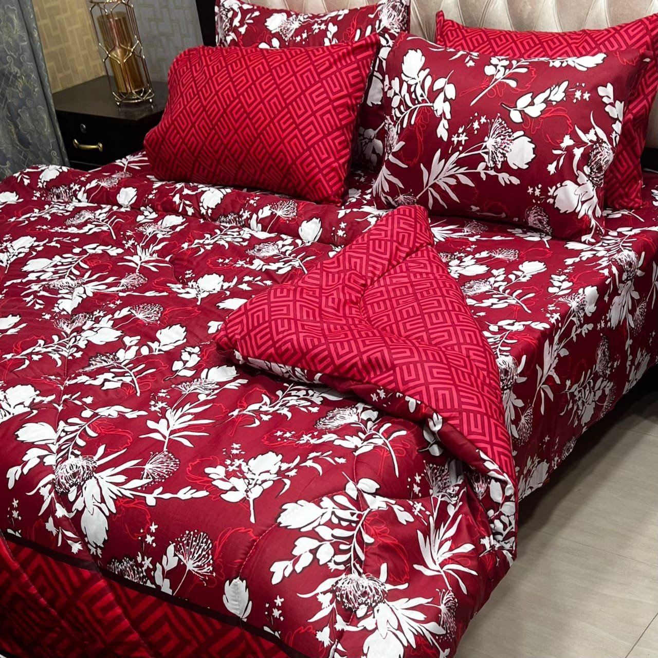 Double Bed 6 pc Winter Razai Set (Heavy Filling) RZ-95