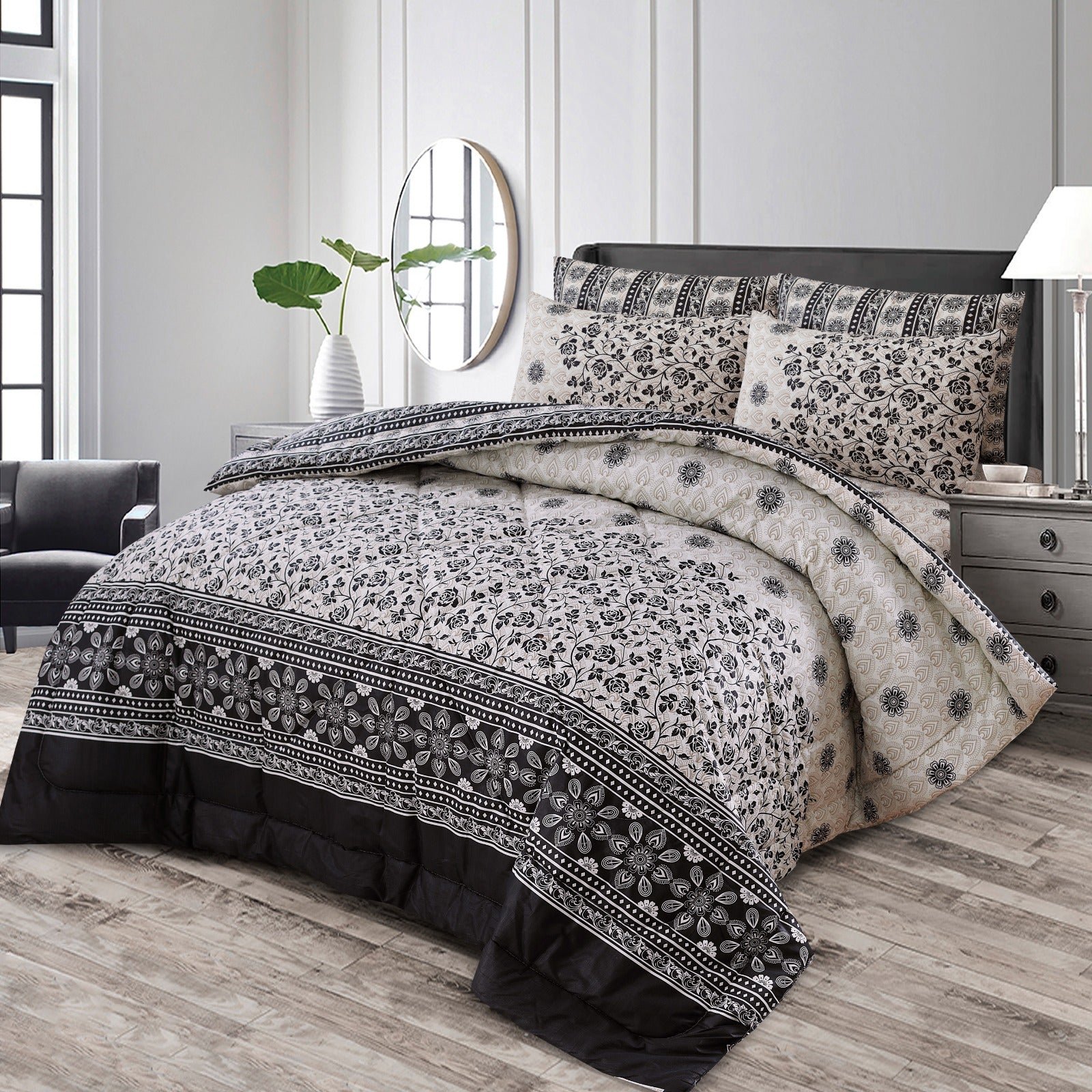 Double Bed 6 pc Winter Razai Set (Heavy Filling) RZ-14