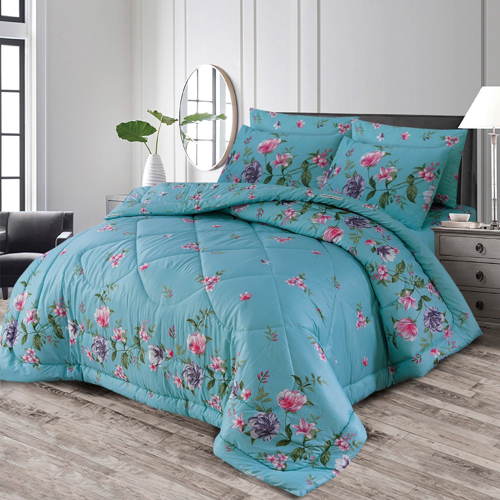 Double Bed 6 pc Winter Razai Set (Heavy Filling) RZ-19