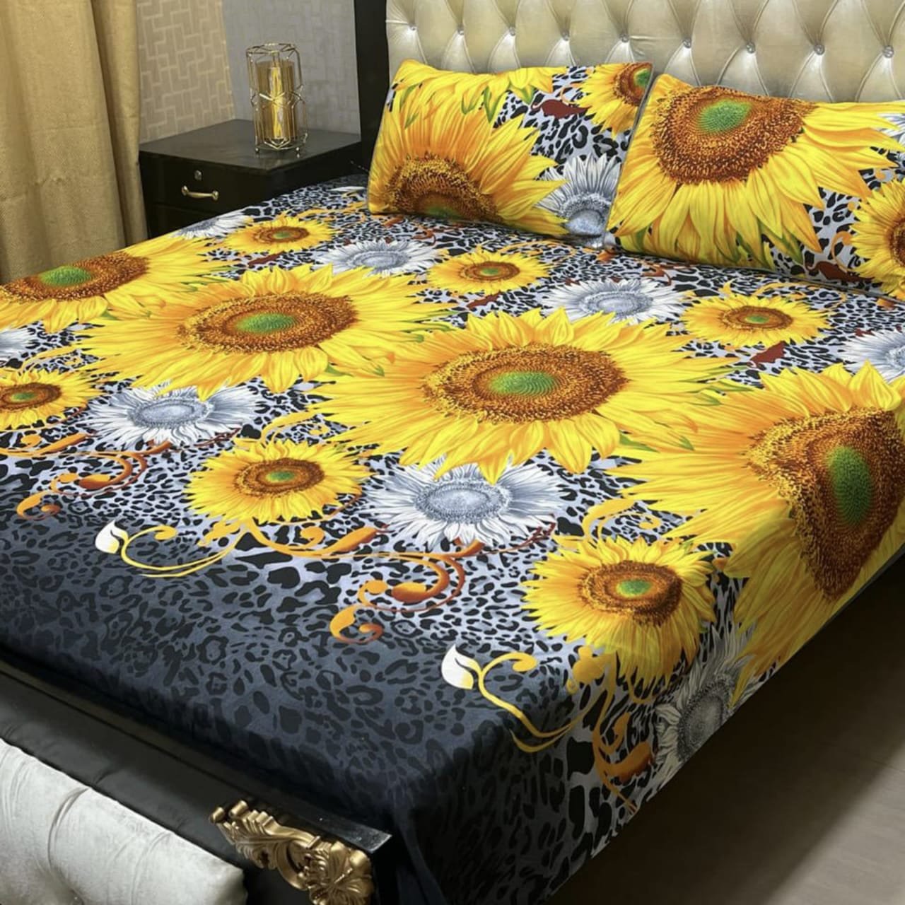 3 Pcs Cotton Bedsheet- XARA 7655-3317 (Premium)