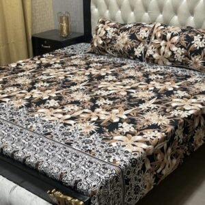 3 Pcs Cotton Bedsheet- XARA 7655-3316 (Premium)