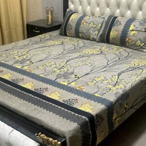 3 Pcs Cotton Bedsheet- XARA 7655-3333 (Premium)