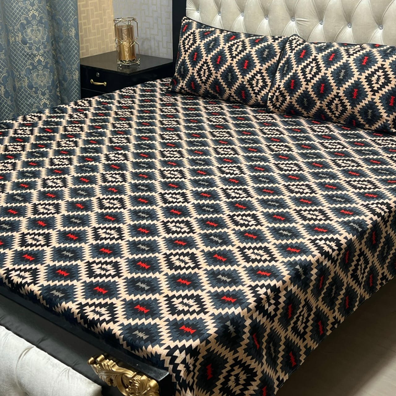 3 Pcs Cotton Bedsheet- XARA 7655-3334 (Premium)