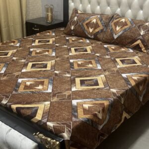 3 Pcs Cotton Bedsheet- XARA 7655-3344 (Premium)