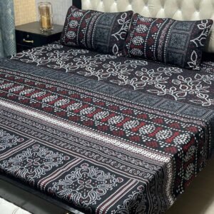 3 Pcs Cotton Bedsheet- XARA 7655-3347 (Premium)