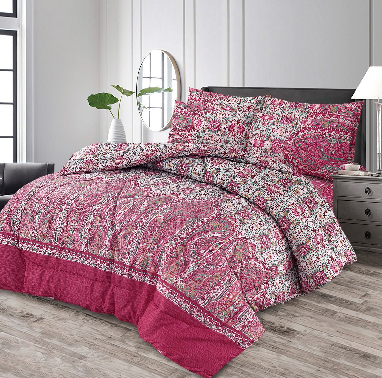 Double Bed 6 pc Winter Razai Set (Heavy Filling) RZ-101