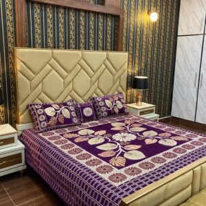Velvet Bridal Bedsheet Set-4 Pcs 01