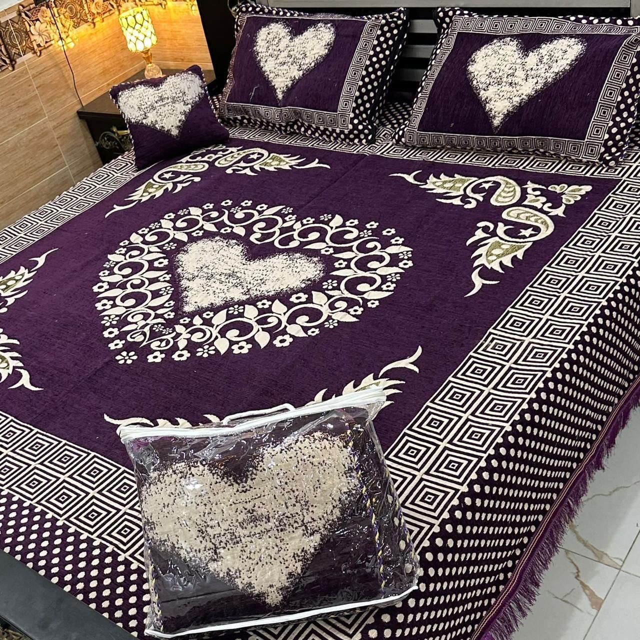 Velvet Bridal Bedsheet Set-4 Pcs 21